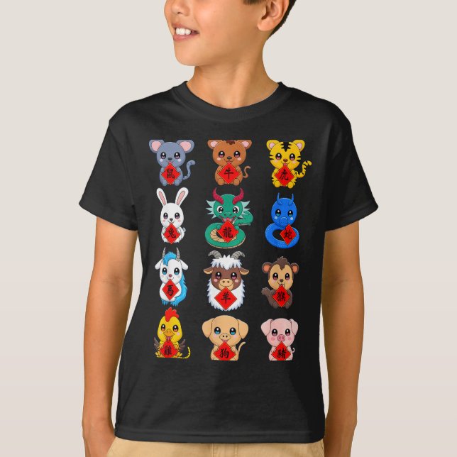 Camiseta Chinese Zodiac Animal Signs Lunar New Year  (Frente)
