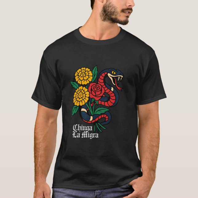 Camiseta Chinga La Migra Espanhol Direitos Humanos Imigraçã (Frente)
