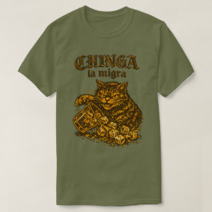 Camiseta Chinga la migra Gato anti-ICE   Protesto Político