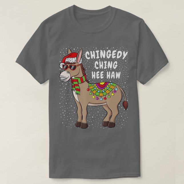 Camiseta Chingedy Ching Hee Haw Roupa Feliz Natal Divertido (Frente do Design)