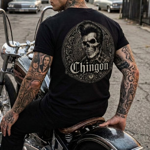 Camiseta Chingon Rockabilly Crânio Atrás hit
