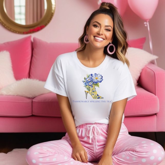 Camiseta Chinoiserie Floral Moderna e Elegante de Altura Al (Criador carregado)