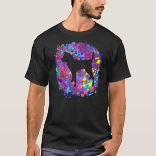 Camiseta Chinook Cão Pet Pink Watercolor Splatter Art Love
