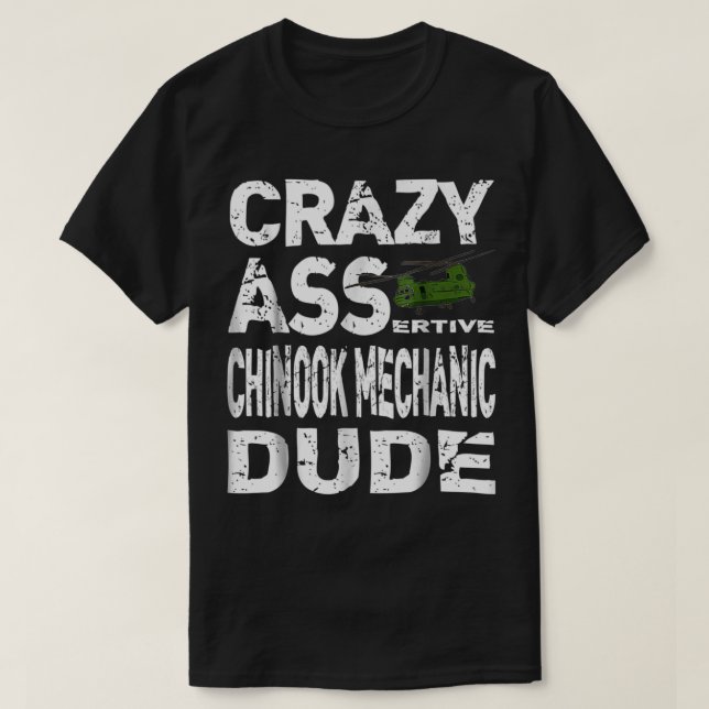 Camiseta Chinook Helicopter Mechanic Dude Ch47 Gift Asserti (Frente do Design)
