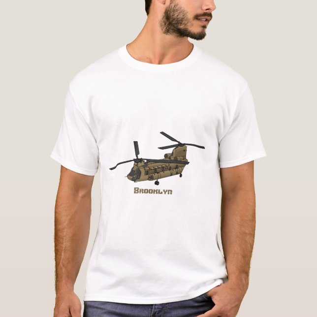 Camiseta Chinook military helicopter illustration (Frente)