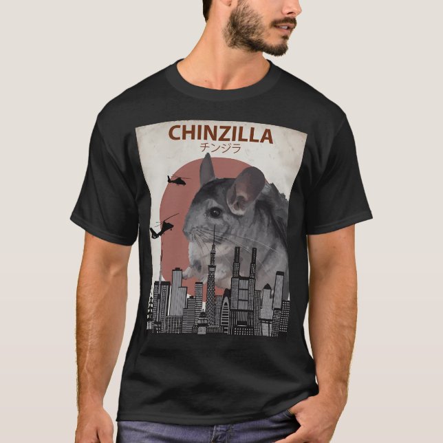 Camiseta Chinzilla - Monstro Gigante Chinchilla (Frente)