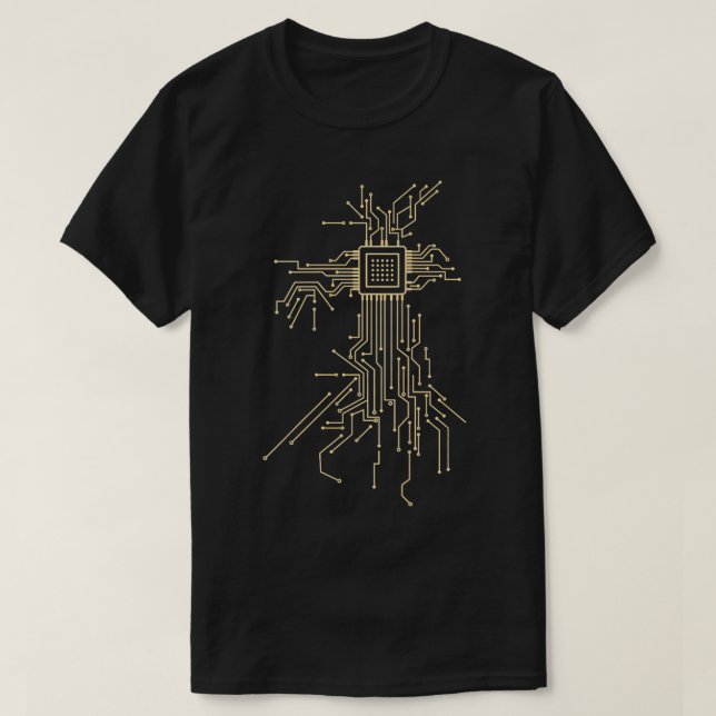 Camiseta Chip Eletrônico do Programador do Computador do Co (Frente do Design)