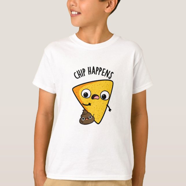 Camiseta Chip Happens Engraçado Poop Pun (Frente)
