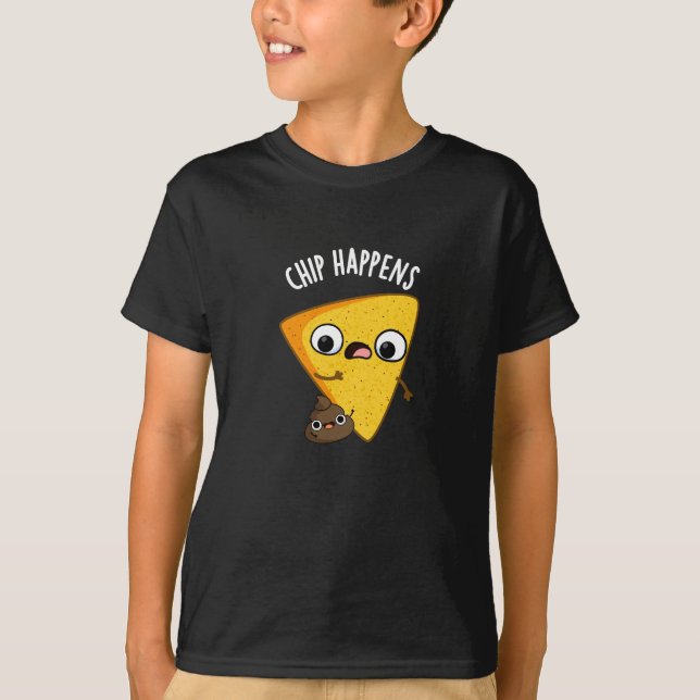 Camiseta Chip Happens Engraçado Poop Pun (Frente)