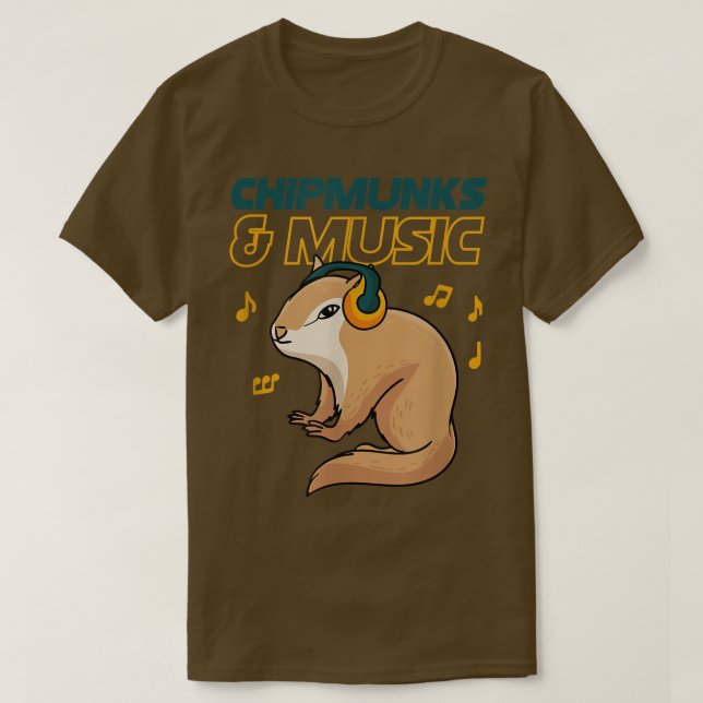 Camiseta Chipmunes E Notas Musicais Clef Squirrel 2 (Frente do Design)