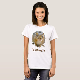 Camiseta Chipmunk bonito que olha fixamente em você