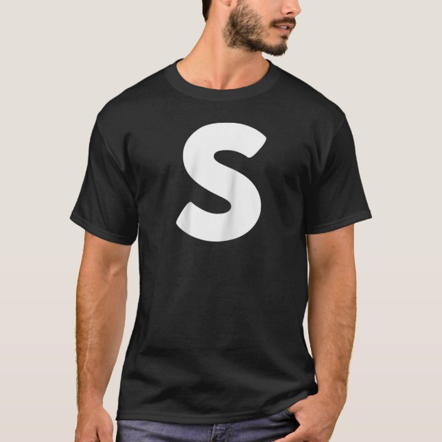 Camiseta Chipmunk Carnival Group Costume - Letra S Bleu Hal (Frente)