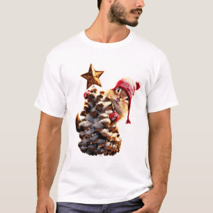 Camiseta Chipmunk Com Pine Cone Tree