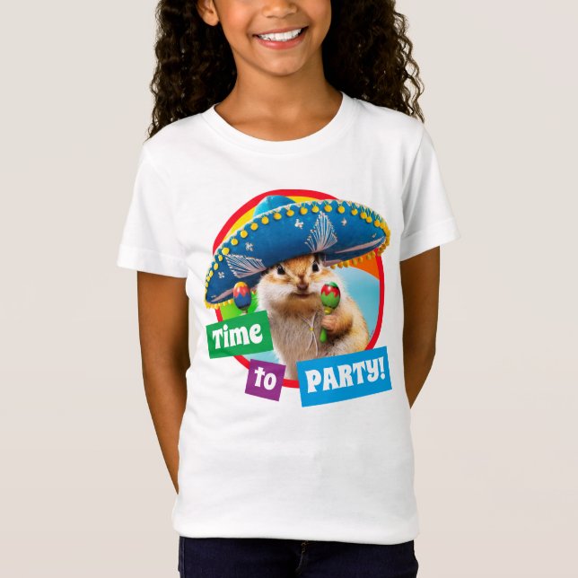Camiseta Chipmunk De Partido Em Sombrero (Frente)