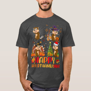 Camiseta Chipmunk Hallotha de Natal de Ação de Graças de Ha