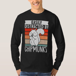 Camiseta Chipmunk Retro Vintage Facilmente Distraído Por Ch