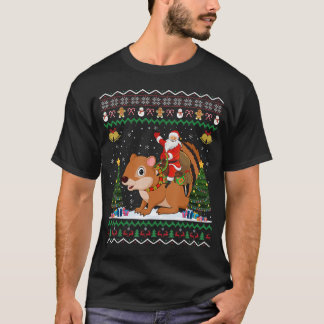 Camiseta Chipmunk Ugly Xmas Gift Papais noeis Andando Chips