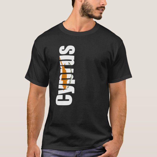Camiseta Chipre com cores de bandeira na face de (Frente)