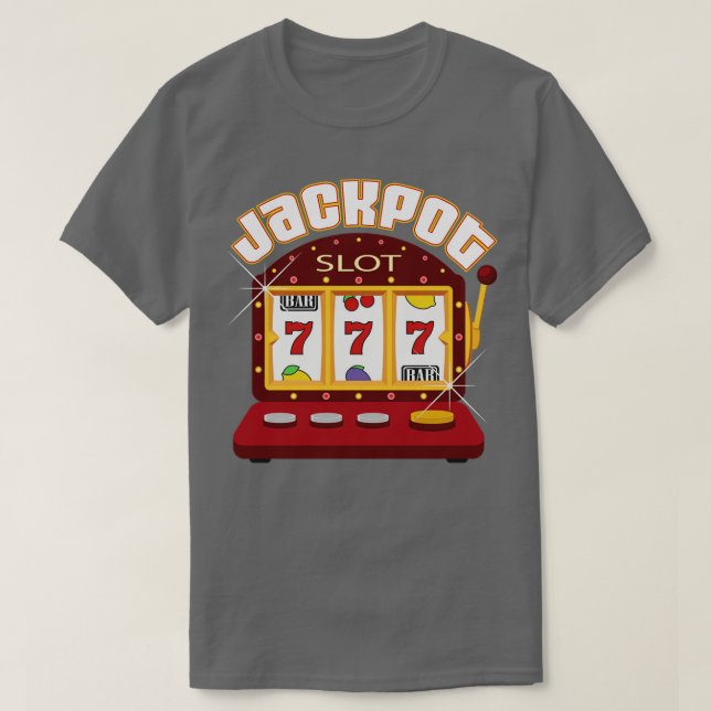 Camiseta Chips do jogador de jogos Jackpot Gambler (Frente do Design)