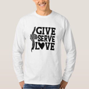 Camiseta Chiropracor da coluna chinesa do amor servo