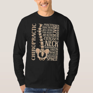 Camiseta Chiropractic Citação da Terapêutica Com Coluna Chi