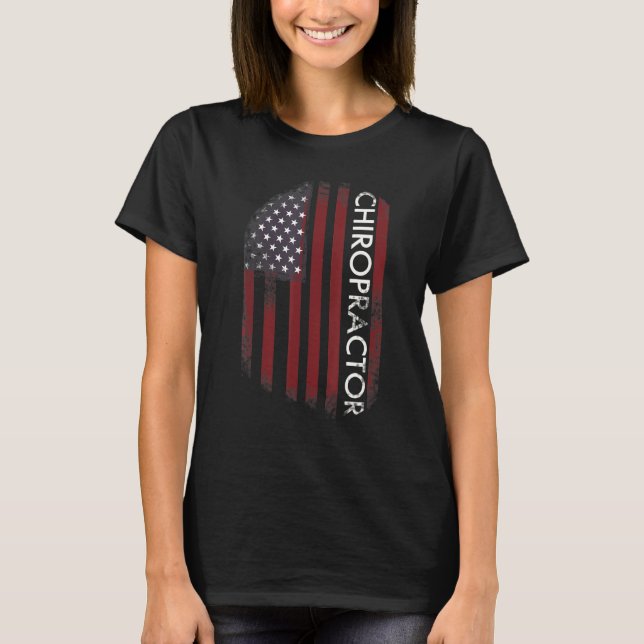 Camiseta Chiropractor American Flag (Frente)