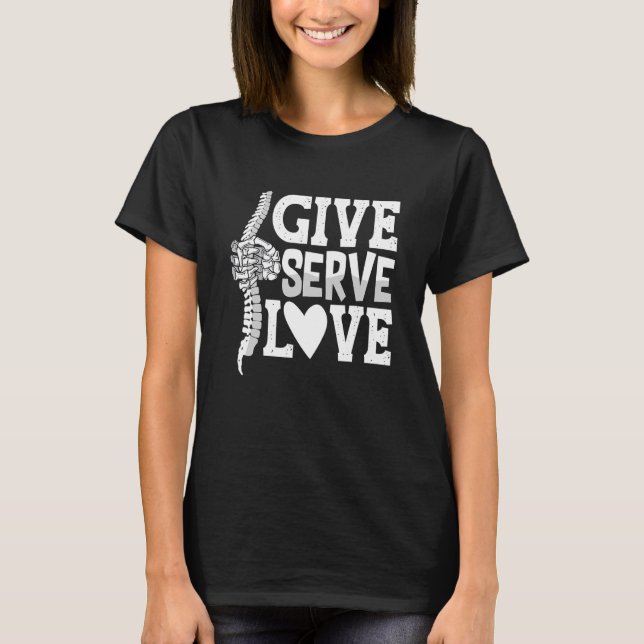 Camiseta Chiropractor Chi, Terapia de Amor Serve (Frente)