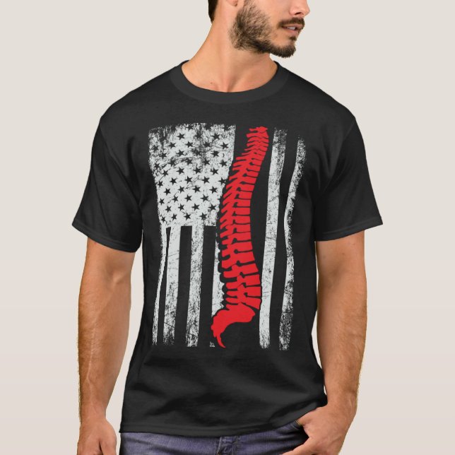 Camiseta chiropractors USA Flag spines for chiropractic  1 (Frente)
