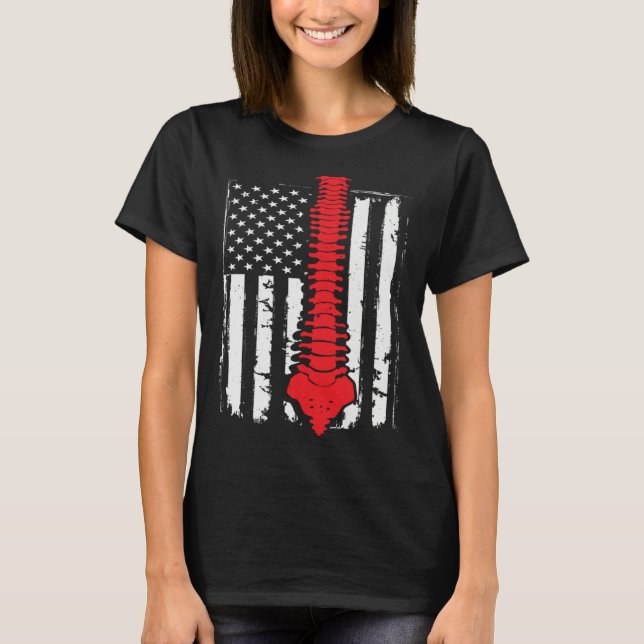 Camiseta chiropractors USA Flag spines for chiropractic  2 (Frente)