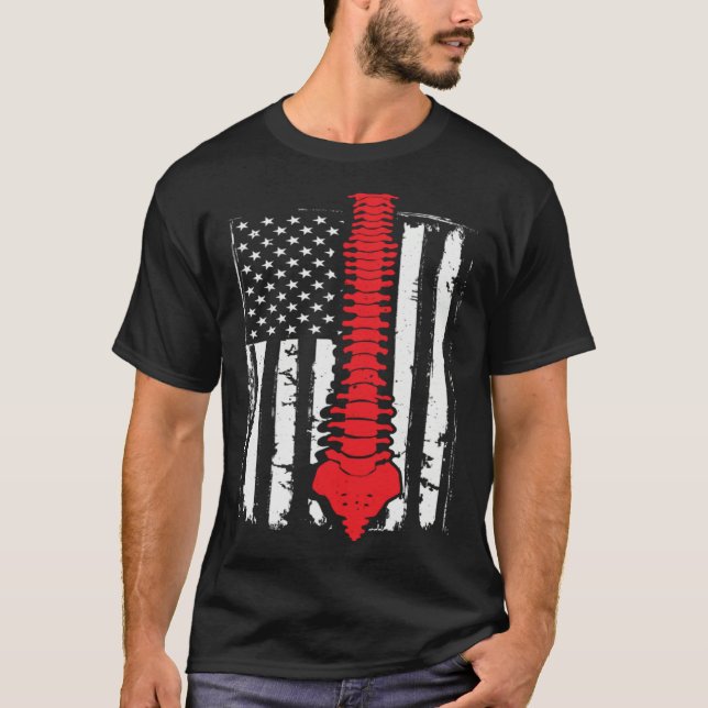 Camiseta chiropractors USA Flag spines for chiropractic  2 (Frente)