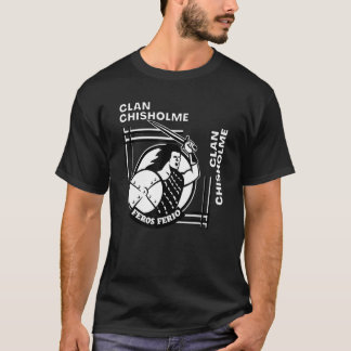 Camiseta Chisholme Clan Gaelic Motto Swordsman