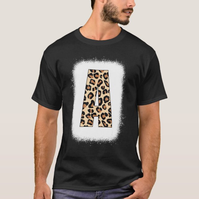 Camiseta Chita Impressão - Letra A Primeira Letra A Leopard (Frente)