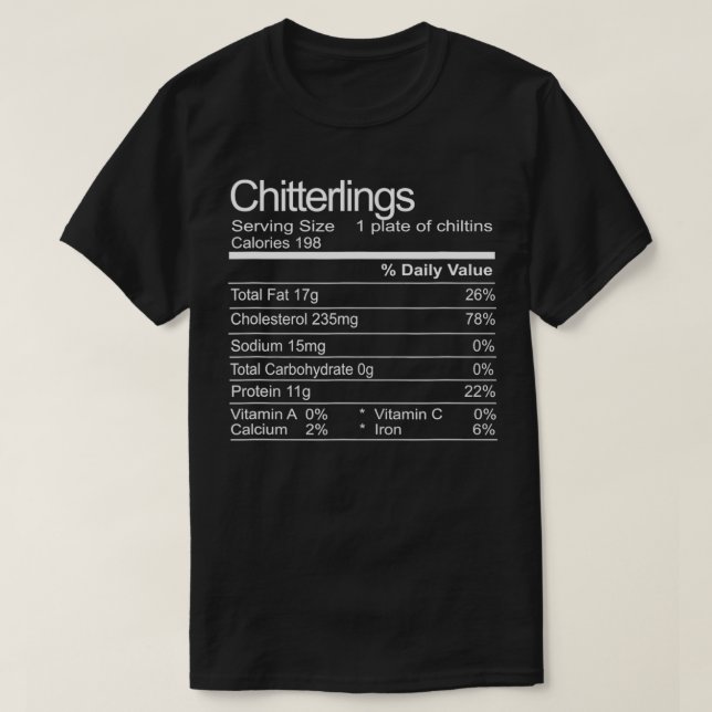 Camiseta Chitterlings Chitlins Funny Soul Food Facts  (Frente do Design)