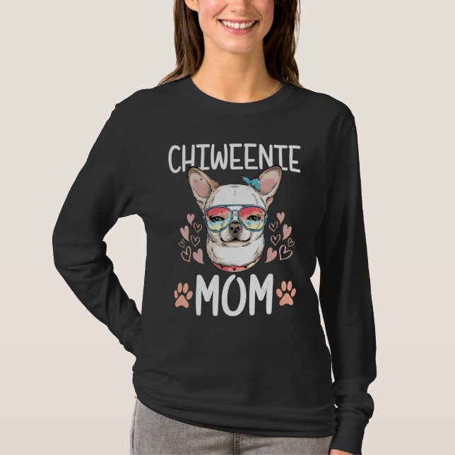 Camiseta Chiweenie Love Cool Chihuahua Cute Dog Mom Owner (Frente)