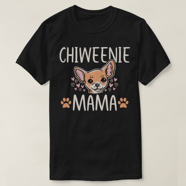 Camiseta Chiweenie Mãe Mãe Cachorro Cachorro Cachorro Cacho (Frente do Design)