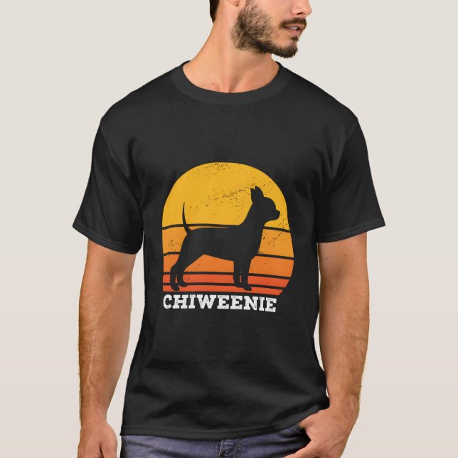 Camiseta Chiweenie Sunset Retro Vintage Chiweenie Dog Lover (Frente)