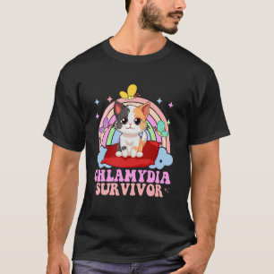 Camiseta Chlamydia Sobrevivente Rainbow Cat Bacterium Adult