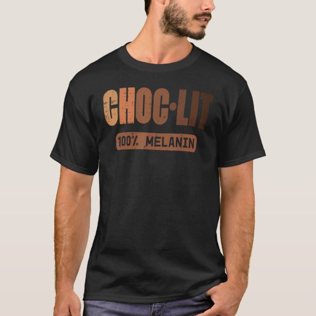 Camiseta Choc Lit Melanin Black Priority History BHM Africa (Frente)