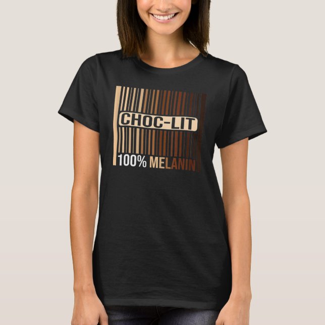 Camiseta Choclit 100 Melanin Black Woman E Man Driping (Frente)