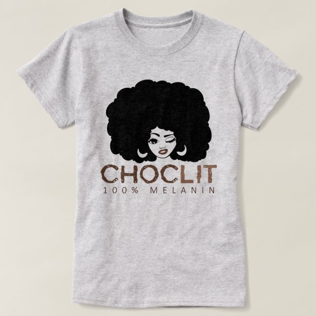 Camiseta Choclit Black Woman Afro (Frente do Design)