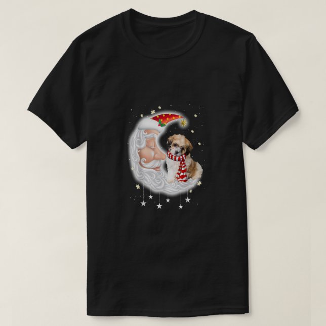 Camiseta Choco Bonito Com O Cachorro De Natal Do Papai Noel (Frente do Design)