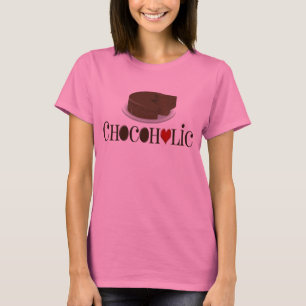 Camiseta Chocoholic, Brown escuro e design engraçado do