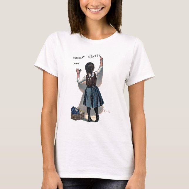 Camiseta Chocolat Menier Little Girl Escrevendo (Frente)