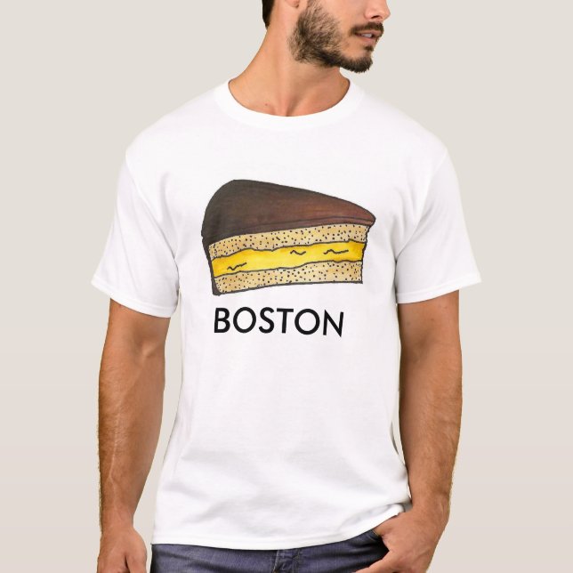 Camiseta Chocolate Boston Massachusetts MÃE Cream Pie Slice (Frente)