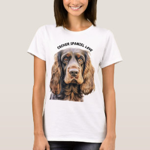 CAMISETA CHOCOLATE BROWN COCKER SPANIEL DOG FACE