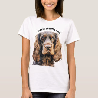 CAMISETA CHOCOLATE BROWN COCKER SPANIEL DOG FACE