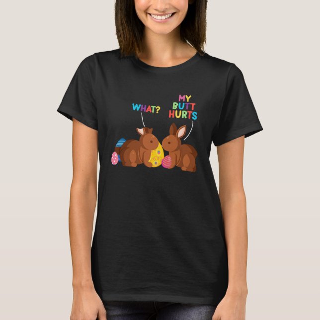 Camiseta Chocolate Bunny Easter Day Basket  Teens My Butt H (Frente)