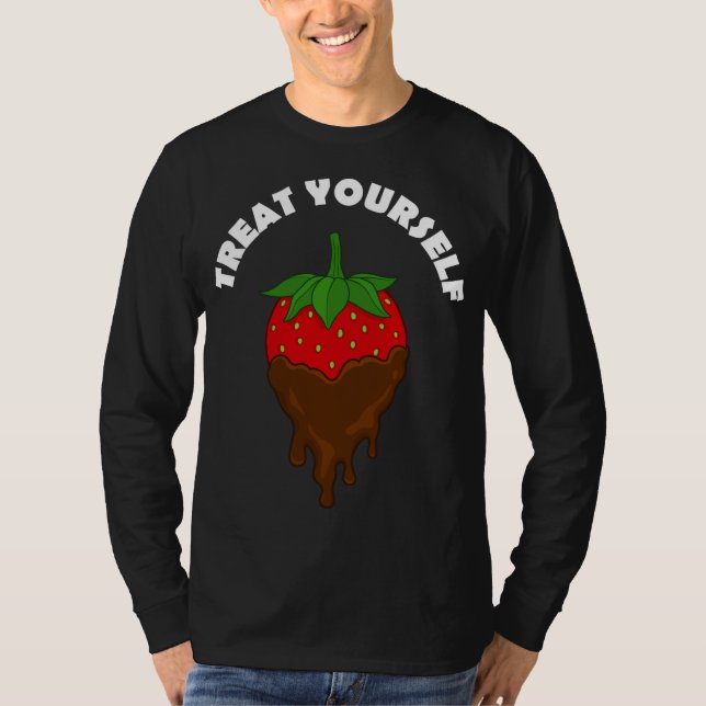 Camiseta Chocolate coberto De Morango Se Trate Fruta (Frente)