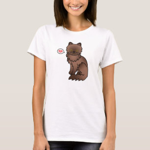 Camiseta Chocolate Com Olhos Laranja, Amor De Gato Persa