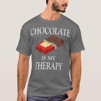 Camiseta Chocolate como Terapia Engraçado Dizendo Chocolati